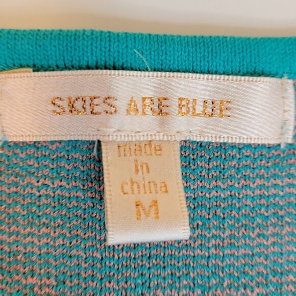 Skies Are Blue Dakota Turquoise & Coral Fit & Flare Tank Dress Women's Size M - Picture 9 of 12